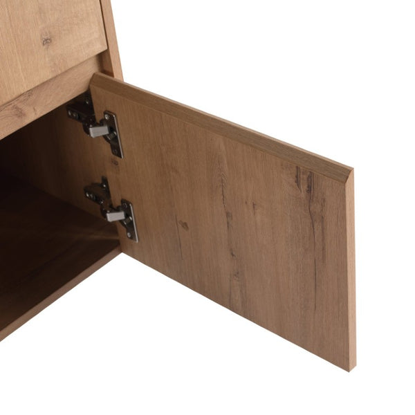 English Elm 32(31-1/2\) Inch Wall-Mounted Bathroom Vanity Plywood Cabinet Soft-Close Drawer Imitative Oak 31.5 L x 18.13 W x 18.31 H W999P530001