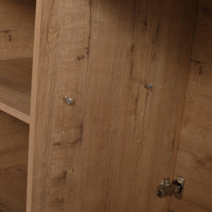 English Elm 48 Inch Freestanding Bathroom Vanity Plywood Oak Finish Soft Close Triple Door Storage W999P533681