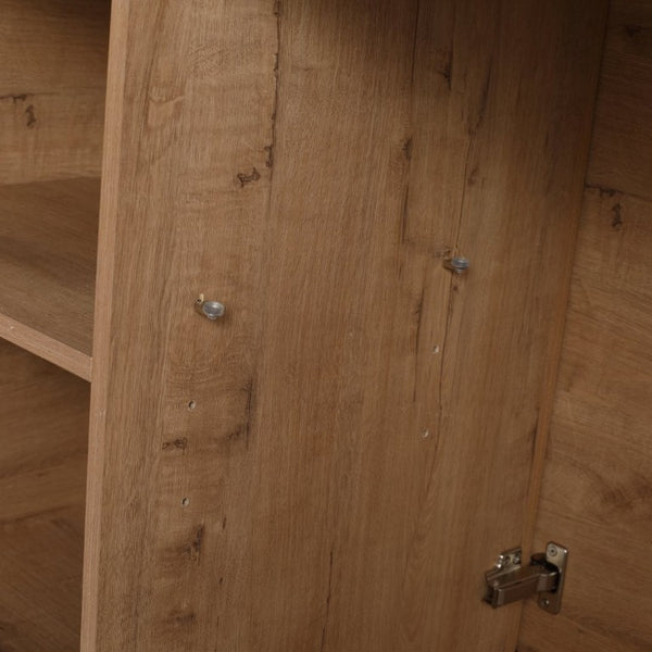 English Elm 48 Inch Freestanding Bathroom Vanity Plywood Oak Finish Soft Close Triple Door Storage W999P533681