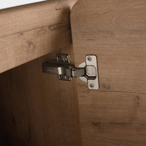 English Elm 48 Inch Freestanding Bathroom Vanity Plywood Oak Finish Soft Close Triple Door Storage W999P533681
