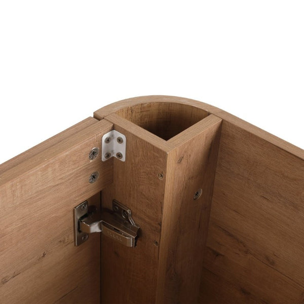 English Elm 48 Inch Freestanding Bathroom Vanity Plywood Oak Finish Soft Close Triple Door Storage W999P533681