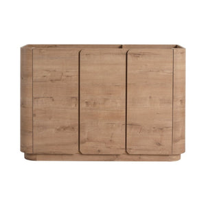 English Elm 48 Inch Freestanding Bathroom Vanity Plywood Oak Finish Soft Close Triple Door Storage W999P533681