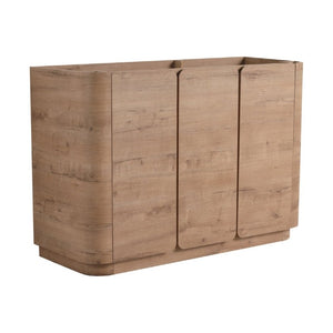 English Elm 48 Inch Freestanding Bathroom Vanity Plywood Oak Finish Soft Close Triple Door Storage W999P533681