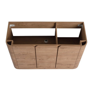 English Elm 48 Inch Freestanding Bathroom Vanity Plywood Oak Finish Soft Close Triple Door Storage W999P533681