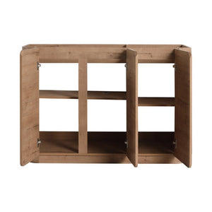 English Elm 48 Inch Freestanding Bathroom Vanity Plywood Oak Finish Soft Close Triple Door Storage W999P533681