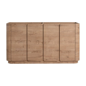 English Elm 60 Inch Freestanding Bathroom Vanity Oak Finish Plywood Build with Soft Close Doors W999P533682
