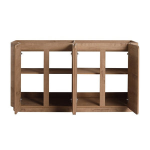 English Elm 60 Inch Freestanding Bathroom Vanity Oak Finish Plywood Build with Soft Close Doors W999P533682