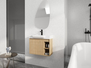 English Elm 32(31-1/2\) Inch Wall-Mounted Bathroom Vanity Plywood Cabinet Soft-Close Drawer Oak 27.2 L x 14.8 W x 22.8 H W999P556325