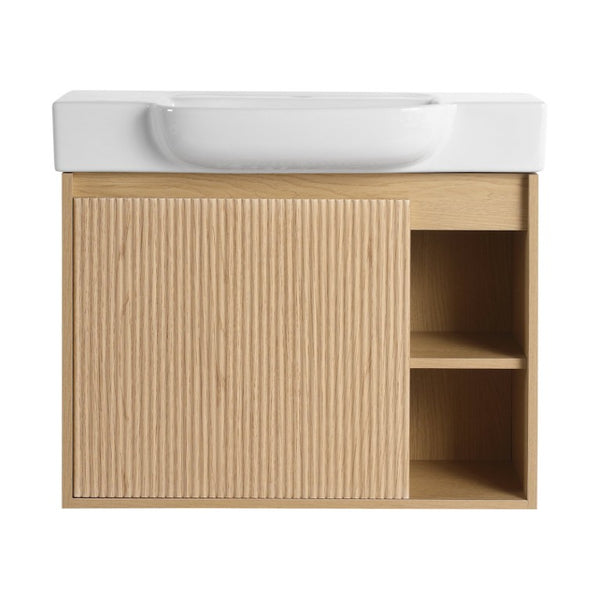 English Elm 32(31-1/2\) Inch Wall-Mounted Bathroom Vanity Plywood Cabinet Soft-Close Drawer Oak 27.2 L x 14.8 W x 22.8 H W999P556325