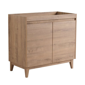 English Elm 32(31-1/2) Inch Wall Mounted Bathroom Vanity Plywood Cabinet with Ceramic Art Sink 36 inches MDF W999P577655