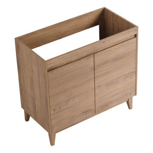 English Elm 32(31-1/2) Inch Wall Mounted Bathroom Vanity Plywood Cabinet with Ceramic Art Sink 36 inches MDF W999P577655
