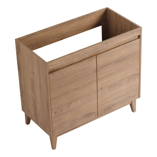 English Elm 32(31-1/2) Inch Wall Mounted Bathroom Vanity Plywood Cabinet with Ceramic Art Sink 36 inches MDF W999P577655