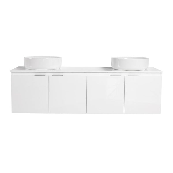 English Elm 48 Inch Floating Bathroom Vanity with Ceramic Sinks Soft Close Doors Modern Bath 60 inches - A W999S00244