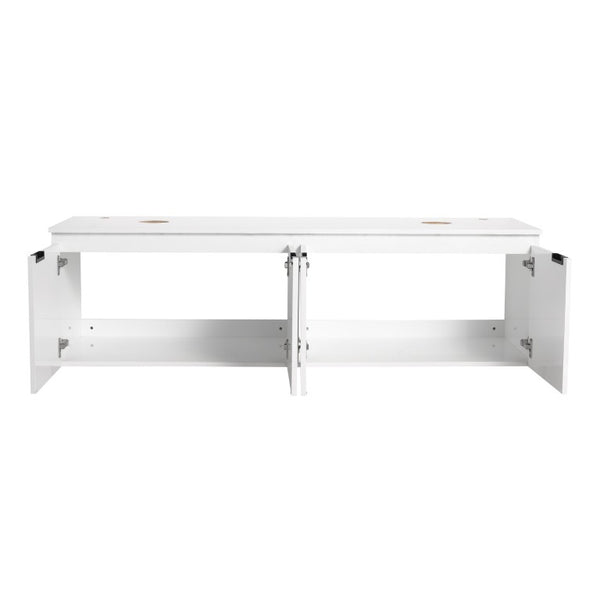 English Elm 48 Inch Floating Bathroom Vanity with Ceramic Sinks Soft Close Doors Modern Bath 60 inches - B W999S00245