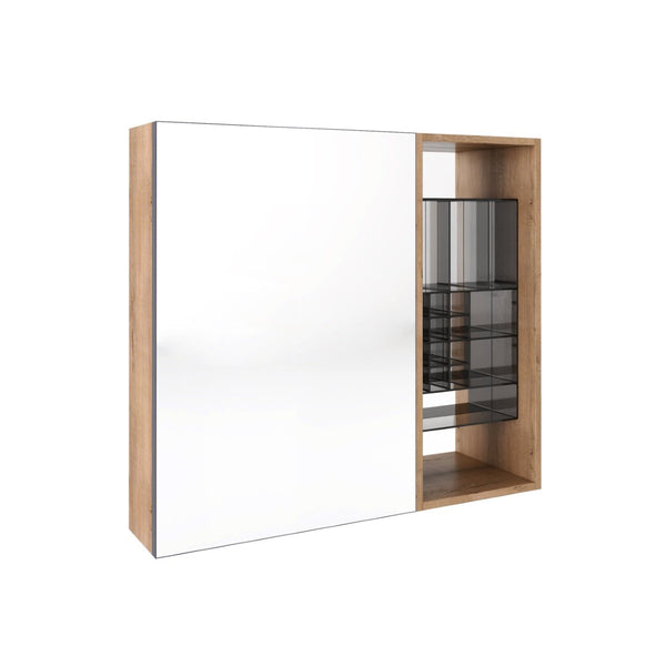 English Elm 31.56 Inch Wall Mounted Bathroom Medicine Cabinet with Mirror and Adjustable Shelves W999S00541