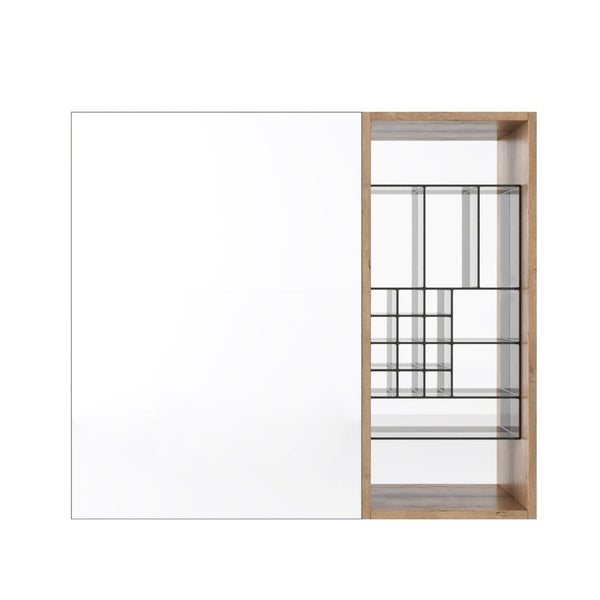English Elm 31.56 Inch Wall Mounted Bathroom Medicine Cabinet with Mirror and Adjustable Shelves W999S00541