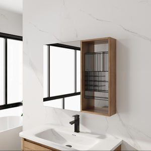 English Elm 31.56 Inch Wall Mounted Bathroom Medicine Cabinet with Mirror and Adjustable Shelves W999S00541