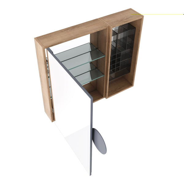 English Elm 31.56 Inch Wall Mounted Bathroom Medicine Cabinet with Mirror and Adjustable Shelves W999S00541