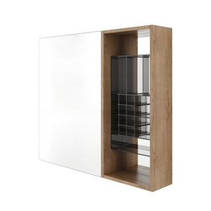 English Elm 31.56 Inch Wall Mounted Bathroom Medicine Cabinet with Mirror and Adjustable Shelves W999S00541