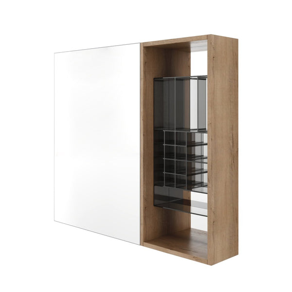 English Elm 31.56 Inch Wall Mounted Bathroom Medicine Cabinet with Mirror and Adjustable Shelves W999S00541