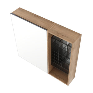 English Elm 31.56 Inch Wall Mounted Bathroom Medicine Cabinet with Mirror and Adjustable Shelves W999S00541