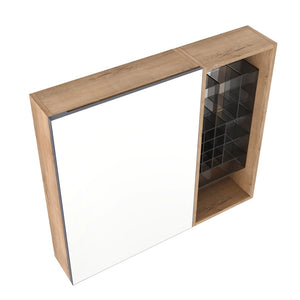 English Elm 31.56 Inch Wall Mounted Bathroom Medicine Cabinet with Mirror and Adjustable Shelves W999S00541