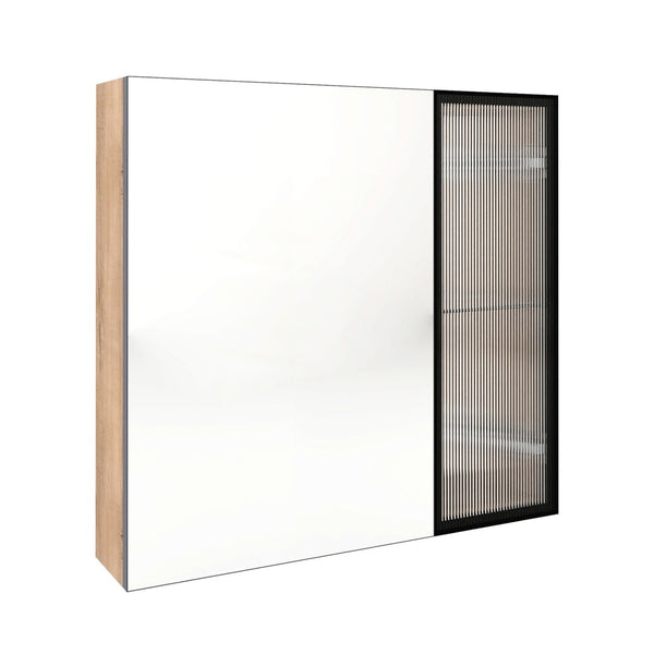 English Elm 29.63 Inch Wall Mounted Bathroom Mirror Cabinet with Adjustable Shelves and Plywood Core W999S00542