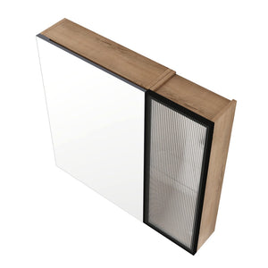 English Elm 29.63 Inch Wall Mounted Bathroom Mirror Cabinet with Adjustable Shelves and Plywood Core W999S00542
