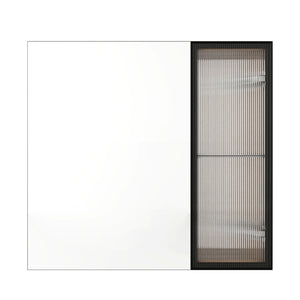 English Elm 29.63 Inch Wall Mounted Bathroom Mirror Cabinet with Adjustable Shelves and Plywood Core W999S00542