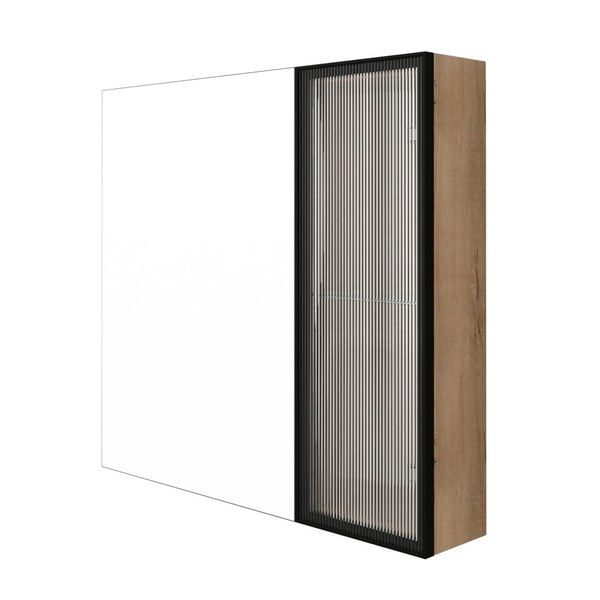 English Elm 29.63 Inch Wall Mounted Bathroom Mirror Cabinet with Adjustable Shelves and Plywood Core W999S00542