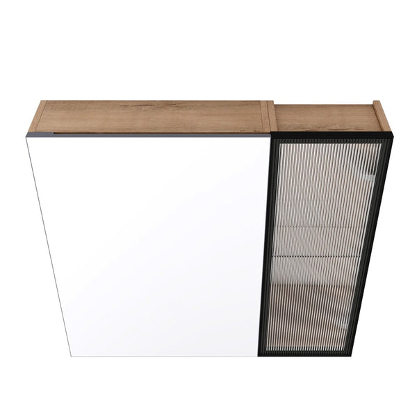English Elm 29.63 Inch Wall Mounted Bathroom Mirror Cabinet with Adjustable Shelves and Plywood Core W999S00542