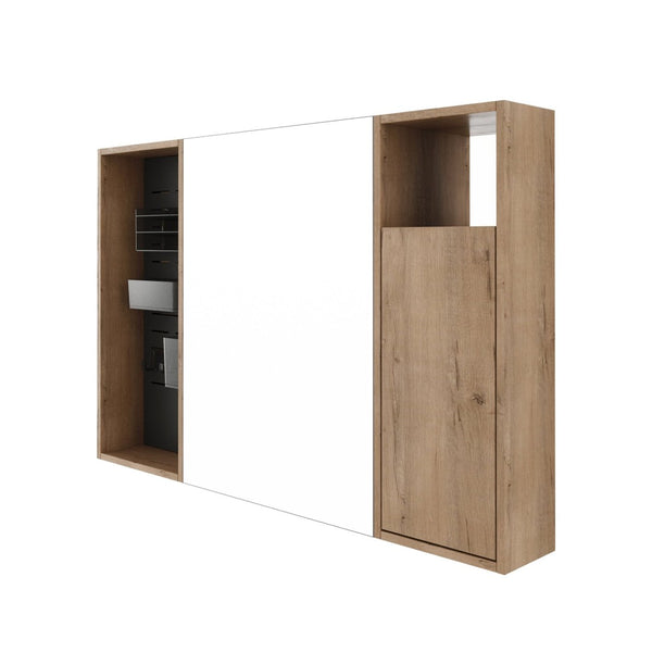 English Elm 41.7 Inch Wall Mounted Bathroom Mirror Cabinet with Soft Close Doors and Plywood Storage Soft Close Door with Accessories W999S00544