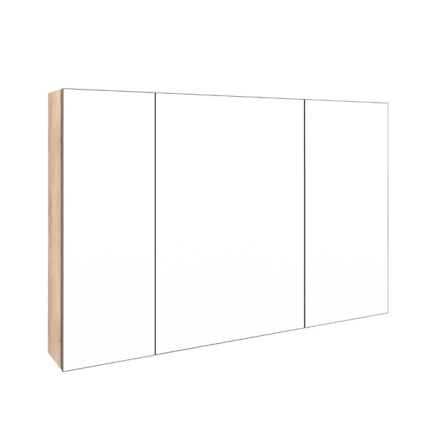 English Elm 43.4 Inch Wall Mounted Mirror Cabinet Set with Adjustable Shelves for Bathroom Storage W999S00548