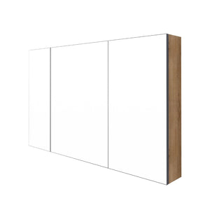 English Elm 43.4 Inch Wall Mounted Mirror Cabinet Set with Adjustable Shelves for Bathroom Storage W999S00548