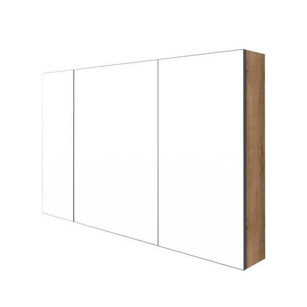 English Elm 43.4 Inch Wall Mounted Mirror Cabinet Set with Adjustable Shelves for Bathroom Storage W999S00548
