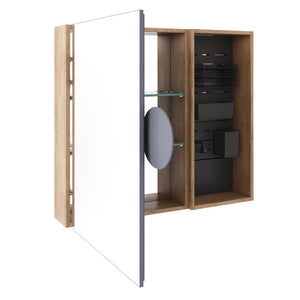 English Elm 31.88 Inch Wall Mounted Bathroom Medicine Cabinet with Mirror and Adjustable Shelves W999S00552