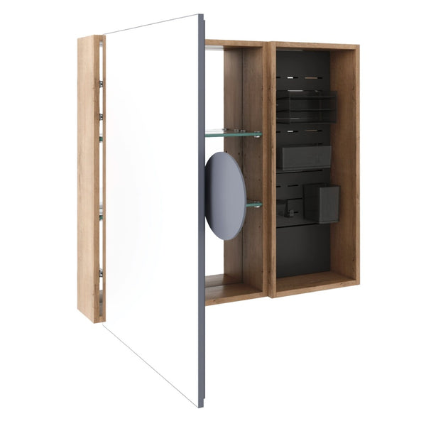 English Elm 31.88 Inch Wall Mounted Bathroom Medicine Cabinet with Mirror and Adjustable Shelves W999S00552