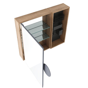 English Elm 31.88 Inch Wall Mounted Bathroom Medicine Cabinet with Mirror and Adjustable Shelves W999S00552