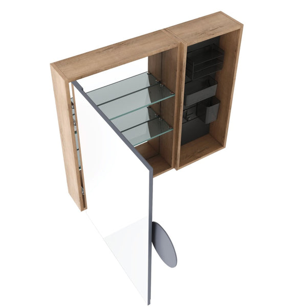 English Elm 31.88 Inch Wall Mounted Bathroom Medicine Cabinet with Mirror and Adjustable Shelves W999S00552