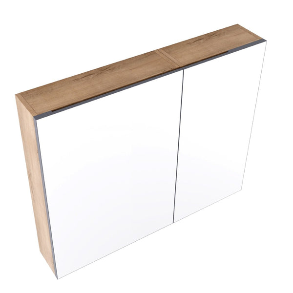 English Elm 33.56'' Wall Mounted Medicine Cabinet Set with Mirror Door and Adjustable Glass Shelves W999S00553