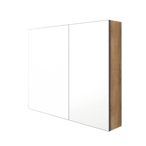 English Elm 33.56'' Wall Mounted Medicine Cabinet Set with Mirror Door and Adjustable Glass Shelves W999S00553