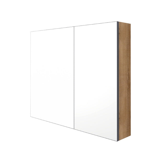 English Elm 33.56'' Wall Mounted Medicine Cabinet Set with Mirror Door and Adjustable Glass Shelves W999S00553