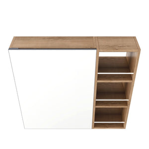 English Elm 29.63 Inch Wall Mounted Bathroom Mirror Cabinet with Adjustable Shelves and Jewelry Storage W999S00554