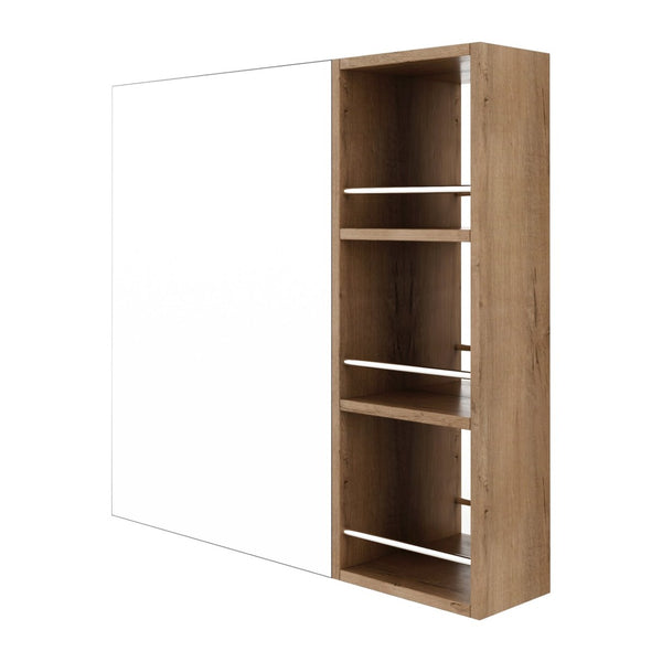 English Elm 29.63 Inch Wall Mounted Bathroom Mirror Cabinet with Adjustable Shelves and Jewelry Storage W999S00554