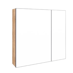 English Elm 29.63 Inch Wall Mounted Medicine Cabinet Set with Mirrored Doors and Adjustable Shelves W999S00555