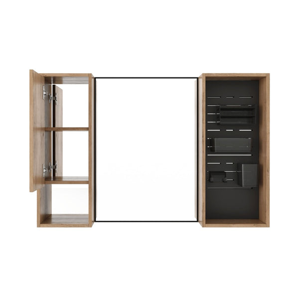 English Elm 41.6 Inch Wall Mounted Bathroom Medicine Cabinet with Mirror Soft Close Plywood Storage Soft Close Door with Accessories W999S00559