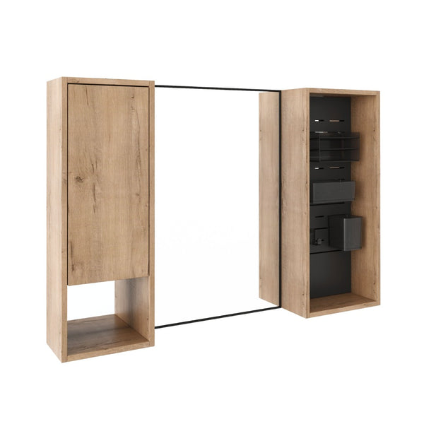 English Elm 41.6 Inch Wall Mounted Bathroom Medicine Cabinet with Mirror Soft Close Plywood Storage Soft Close Door with Accessories W999S00559