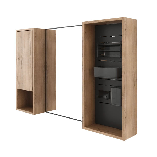 English Elm 41.6 Inch Wall Mounted Bathroom Medicine Cabinet with Mirror Soft Close Plywood Storage Soft Close Door with Accessories W999S00559