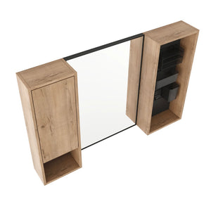 English Elm 41.6 Inch Wall Mounted Bathroom Medicine Cabinet with Mirror Soft Close Plywood Storage Soft Close Door with Accessories W999S00559