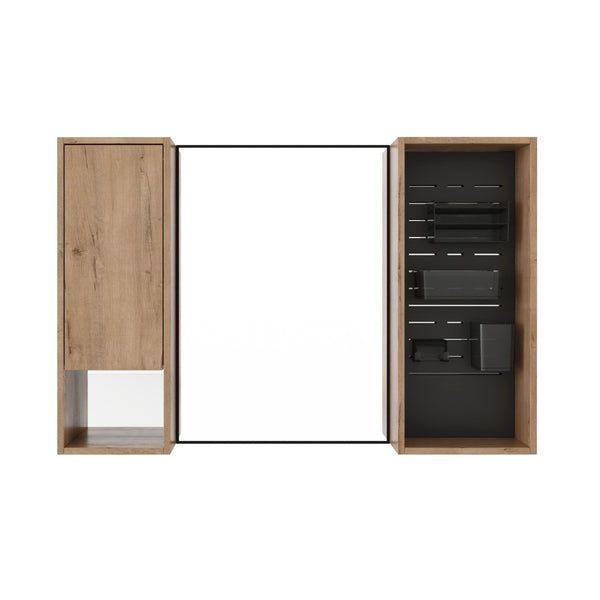 English Elm 41.6 Inch Wall Mounted Bathroom Medicine Cabinet with Mirror Soft Close Plywood Storage Soft Close Door with Accessories W999S00559